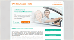 Desktop Screenshot of carinsurancehints.com